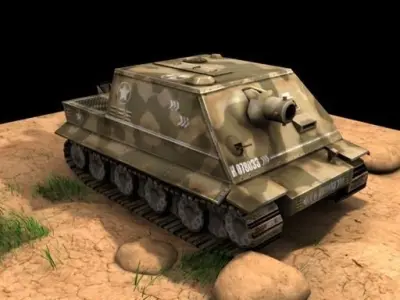 Army tanker Low-poly 3D model