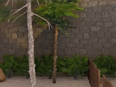 Tropical Walled Village 3D model