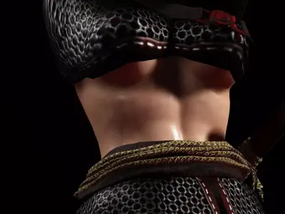 Female Scarlet Samurai 3D model