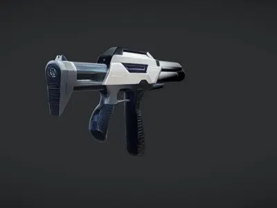 futuristic sci-fi handgun 2 3D model
