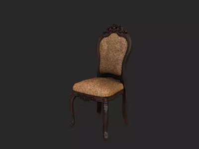 Antique Chair Low-poly 3D model