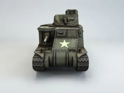 Low Poly M3 Lee medium tank Low-poly 3D model