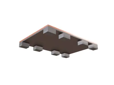 Wooden Platform v1 001 Low-poly 3D model