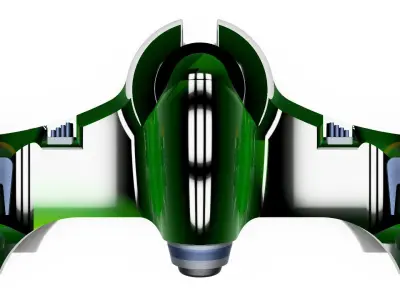 Picami MK One Spaceship Low-poly 3D model