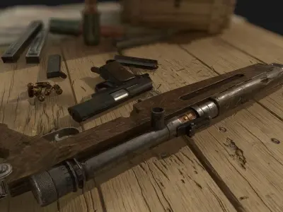 Hungarian Army Weapons from WW2 3D model