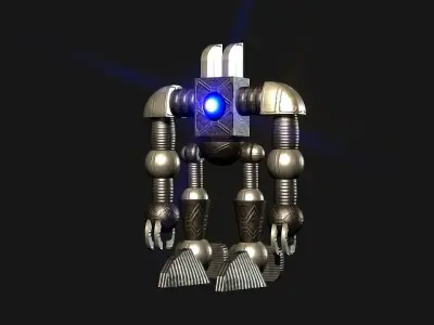 Metal Cyclops robot Low-poly 3D model