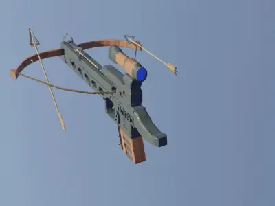 zombie crossbow and pistol arrow Low-poly 3D model