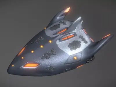 Spaceship Cat6 Low-poly 3D model