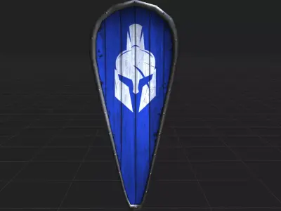 Long Shield Low-poly 3D model