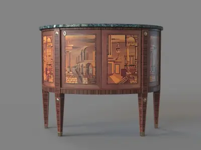 Demi Lune Console Table 3D model