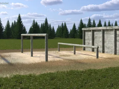 Military Obstacle Course Old Fur 3D model