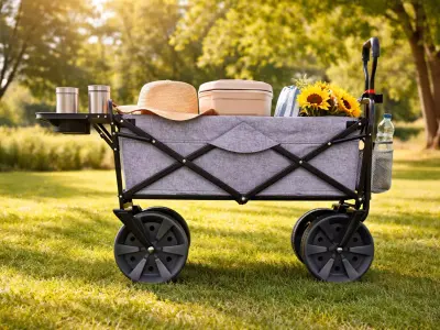 Folding Utility Wagon Cart Transport 3D model