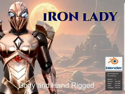 Iron Lady Sci-Fi Premium 3D Model Rigged   3D model
