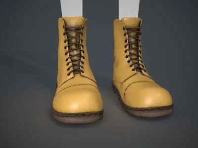 Yellow Boots Style 1 Low-poly 3D model