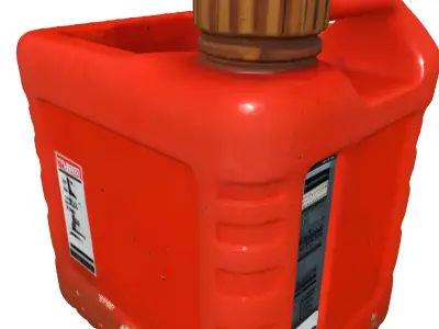Realistic Red Fuel Canister Low-poly 3D model
