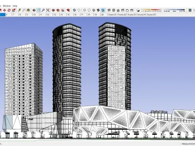 Sketchup Commercial Office Complex 207 3D model
