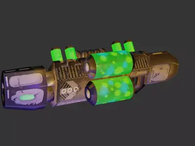 Bio-Beam Rifle Sci-Fi Weapon RTS Low-Poly Model Low-poly 3D model