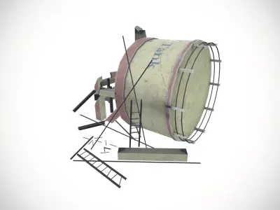 Destroy Water Tank Low-poly 3D model