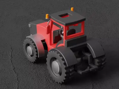 Stylised Vehicles Pack - Trucks Tractors HGVs Low-poly 3D model