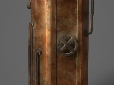 Old steampunk Boiler Low-poly 3D model