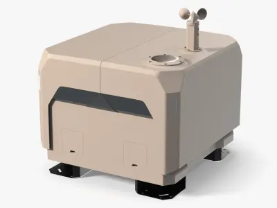 Autonomous Drone Dock Station Closed Sand Beige 3D model