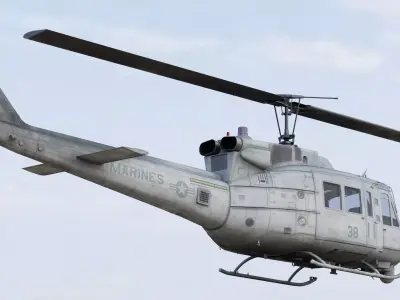 Bell UH-1N Iroquois CH-135 Twin Huey Marines 3D model