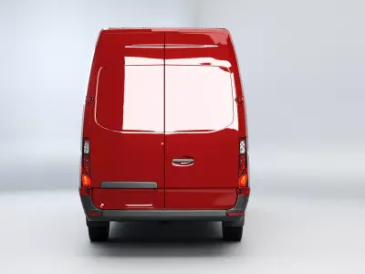 Generic Euro Long Panel Van Low-poly 3D model