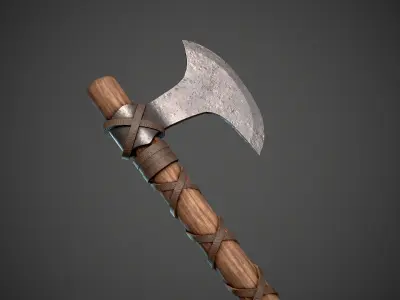 Battleaxe axe Low-poly 3D model