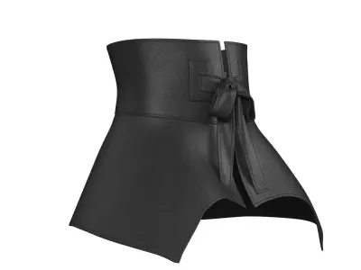 Wide Black Ribbon Bustier 3D model