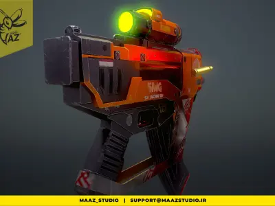 Game-Ready Sci-fi Sub-Machine Gun Low-poly 3D model