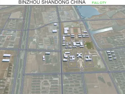 Binzhou Shandong China 30km Free low-poly 3D model