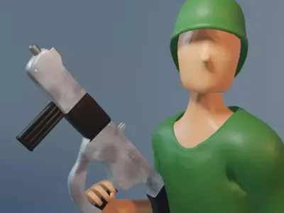 Soldier character for game ANIMATIONS INCLUDED Free 3D model