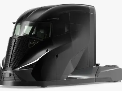 Futuristic Modern Truck Black without Trailer 3D model