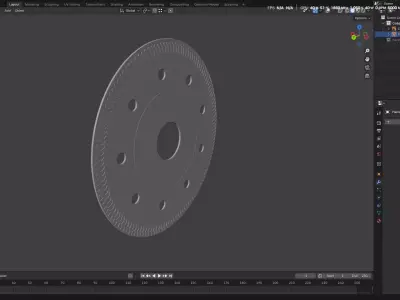 Saw Blade for Grinder Low-poly 3D model