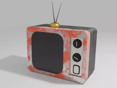 Retro Rusty TV  Vintage Old Television 3D Model 3D model