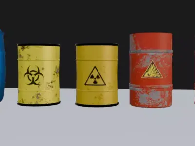 Barrel Collection  Low-poly 3D model