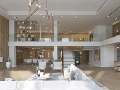 Luxury Modern Loft Villa Interior 3D model