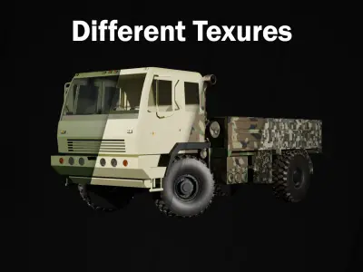 Classic American Military Truck Low-poly 3D model