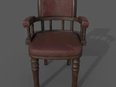 Chair Vintage Low-poly 3D model