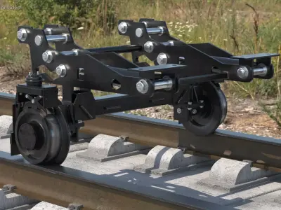 Fronted Hi-Rail Gear for Mid Duty Truck 3D model