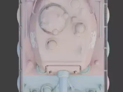  EASTER TANK WITH EGG WHEELS Low-poly 3D model