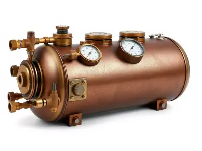 Steampunk Vintage Boiler Model Pack with Detailed Gauges Low-poly 3D model