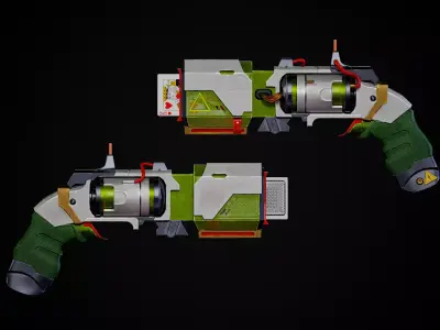 kaito kid gun for game Low-poly 3D model