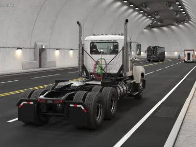  2025 Cab and Chassis Truck White Simplified 