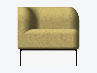 Furniture - Chair - Contemporary - Line - Corner - Right Low-poly 3D model