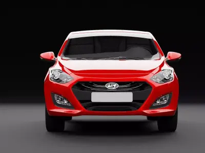 Hyundai i30 Metallic Red 3D model by RenderRides