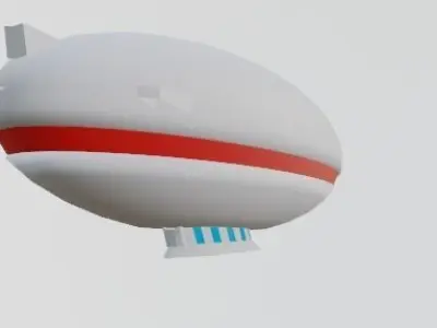 Low poly air ship Low-poly 3D model
