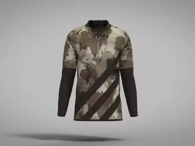 Military Outfit - T-shirt Low-poly 3D model 61