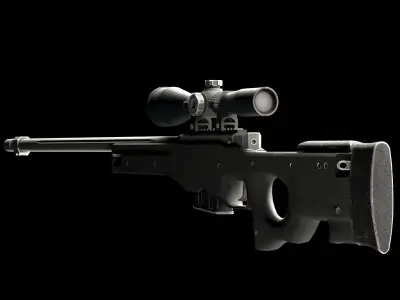 Army rifle with optical sight Low-poly 3D model
