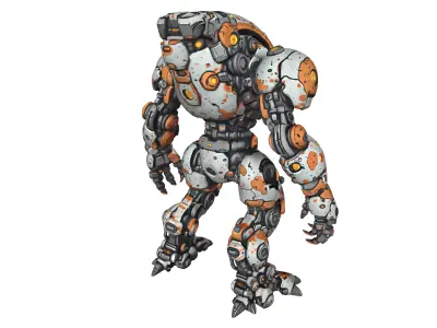 Sci Fi Robot Character Game Ready Mech Droid Futuristic Machine  3D model